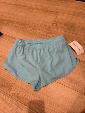 Athleta Sky Blue Elastic-Waist Athletic Shorts